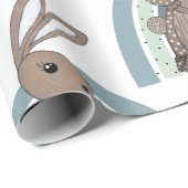 バニーお洒落ラビットティーポットレインボー ラッピングペーパー (ロールコーナー)