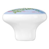 バニーお洒落ラビットフォーク素朴子供部屋ブルー セラミックノブ (側面)