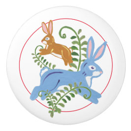 バニーお洒落ラビットフォーク素朴子供部屋子 セラミックノブ