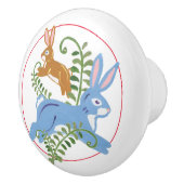 バニーお洒落ラビットフォーク素朴子供部屋子 セラミックノブ (右)