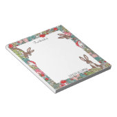 バニーお洒落ラビットマッシュルームウッドランドカスタム ノートパッド (アングル)