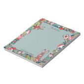 バニーお洒落ラビットマッシュルームウッドランドクリスマス ノートパッド (回転)