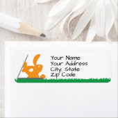 バニーお洒落ラビット差出人住所ラベル ラベル (インサイチュ)