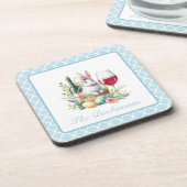 バニーお洒落&ワインデザイン懸命プラスチックのコースター コースター (左側)