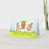 バニーお誕生日ケーキ挨拶 カード (正面)