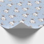 バニーかわいいウサギ柄の子供たちの誕生日パーティー ラッピングペーパー (角)