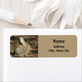 バニーかわいい小さなウサギ茶色の砂漠の動物 ラベル (インサイチュ)