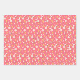 バニーかわいい復活祭のパターン ラッピングペーパーシート