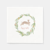 バニーかわいらしウォータカラーハッピーイースターナプキンス スタンダードカクテルナプキン (正面)