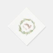 バニーかわいらしウォータカラーハッピーイースターナプキンス スタンダードカクテルナプキン (角)