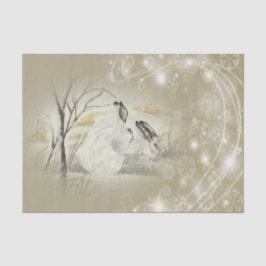 バニーかウサギのクリスマスのティッシュペーパー 薄葉紙