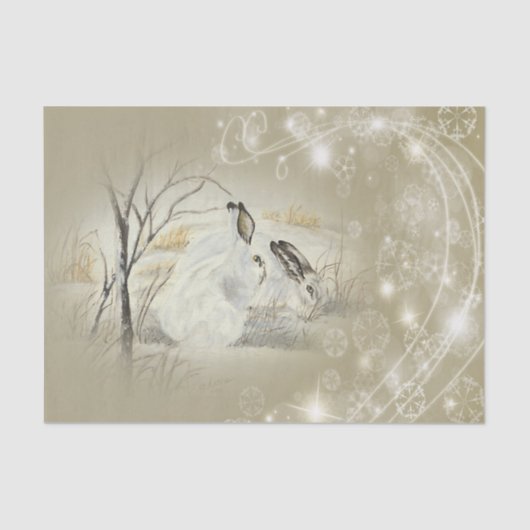 バニーかウサギのクリスマスのティッシュペーパー 薄葉紙 (正面)