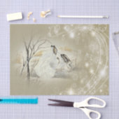 バニーかウサギのクリスマスのティッシュペーパー 薄葉紙 (クラフト)