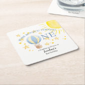 バニーがのまわりにOne The Sun Boys 1st Birthday スクエアペーパーコースター (アングル)