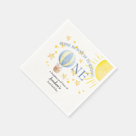 バニーがのまわりにOne The Sun Boys 1st Birthday スタンダードカクテルナプキン