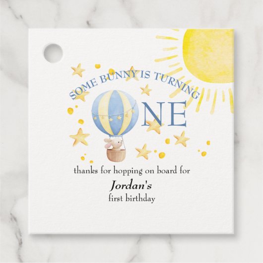 バニーがのまわりにOne The Sun Boys 1st Birthday フェイバータグ (正面)