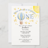 バニーがのまわりにOne The Sun Boys 1st Birthday 招待状 (正面)