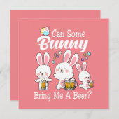 バニーがビールハッピーイースター 招待状 (正面/裏面)