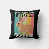 バニーが大好きな女の子かわいいイースターバニー クッション (裏面)