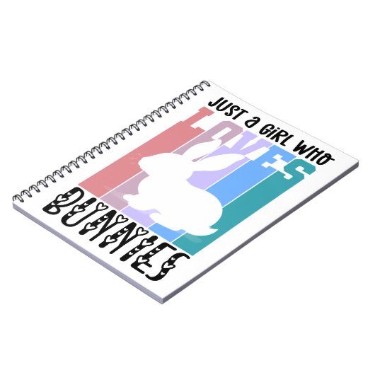 バニーが大好きな女の子かわいいイースターバニー ノートブック (左側)