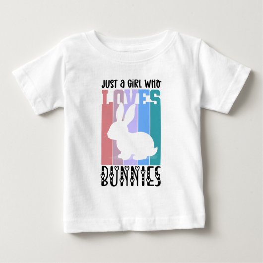 バニーが大好きな女の子かわいいイースターバニー ベビーTシャツ (正面)