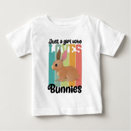 バニーが大好きな女の子かわいいイースターバニー ベビーTシャツ