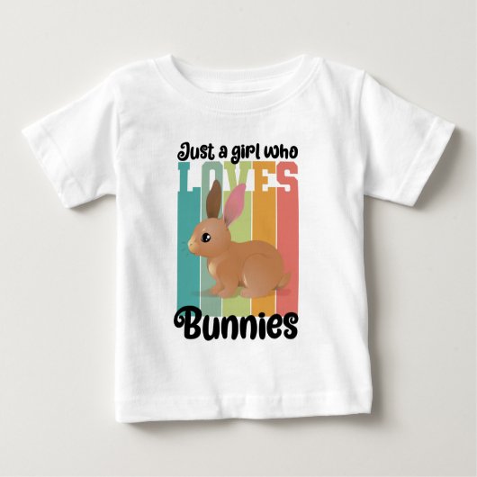 バニーが大好きな女の子かわいいイースターバニー ベビーTシャツ (正面)