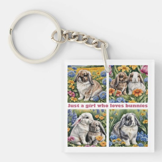 バニーが大好きな女の子だ キーホルダー (正面)