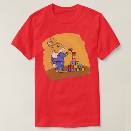 バニーが慌てる Tシャツ (デザイン正面)