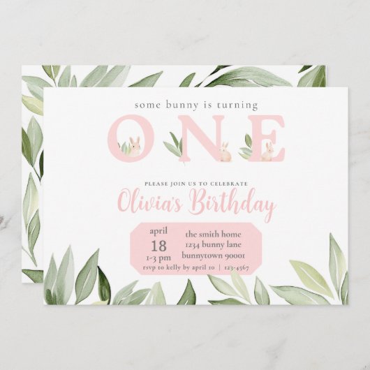 バニーが曲がっている 招待状 (正面/裏面)