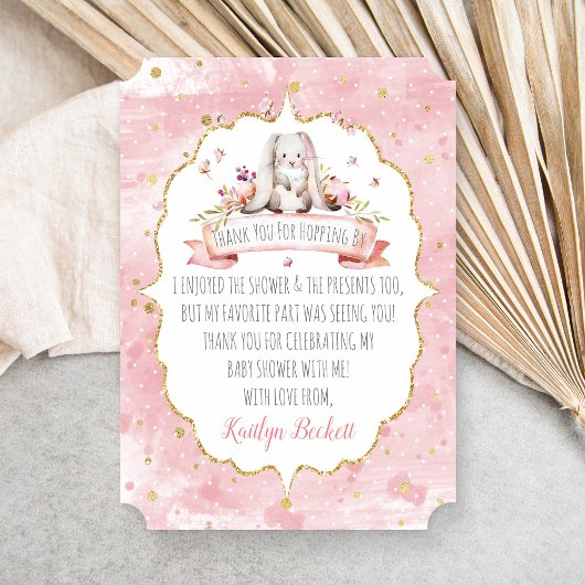 バニーが来たぞ!イースターベイビーシャワー サンキューカード