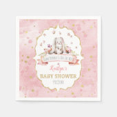 バニーが来たぞ!イースターベイビーシャワー スタンダードカクテルナプキン (正面)