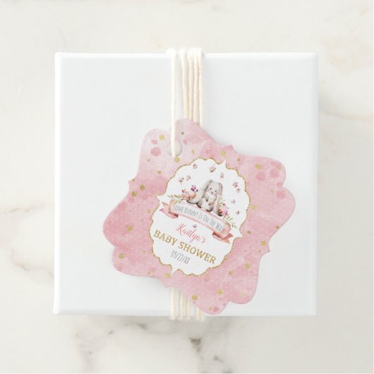 バニーが来たぞ！イースターベイビーシャワー フェイバータグ (インサイチュ)