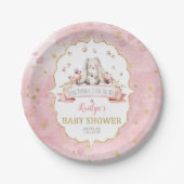 バニーが来たぞ!イースターベイビーシャワー ペーパープレート (正面)