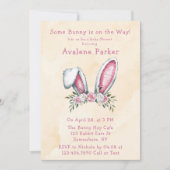 バニーが来たぞ！赤ちゃんシャワー歓迎サイン 招待状 (正面)