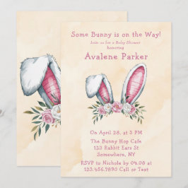 バニーが来たぞ！赤ちゃんシャワー歓迎サイン 招待状