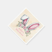 バニーが来たぞ!赤ちゃんシャワー スタンダードカクテルナプキン (角)