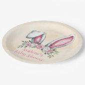 バニーが来たぞ!赤ちゃんシャワー ペーパープレート (アングル)