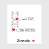 バニーが欲しいか？/カスタマイズ可能なASCII文字 シール (シート)