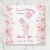 バニーが1人だ！ガールピンク1歳の誕生日 フェイバータグ (正面)