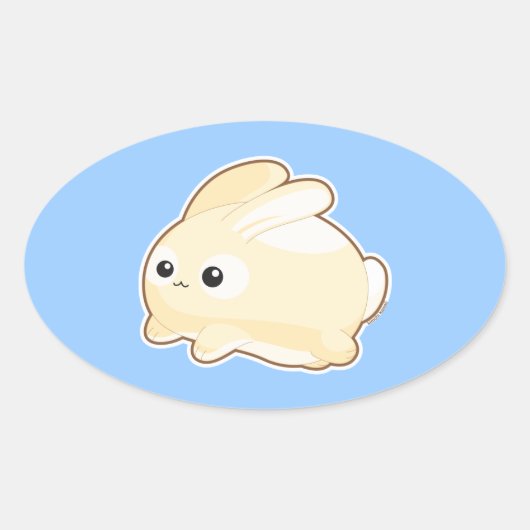 バニーさん 楕円形シール (正面)