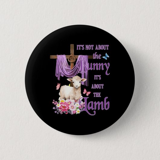 バニーじゃなくて子羊のかわいい 缶バッジ (正面)