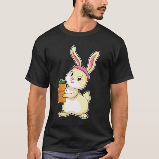 バニーでフィットネスと飲みボトル Tシャツ (正面)