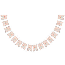 バニーとイチゴのバンティングのバナー バンティングフラッグ