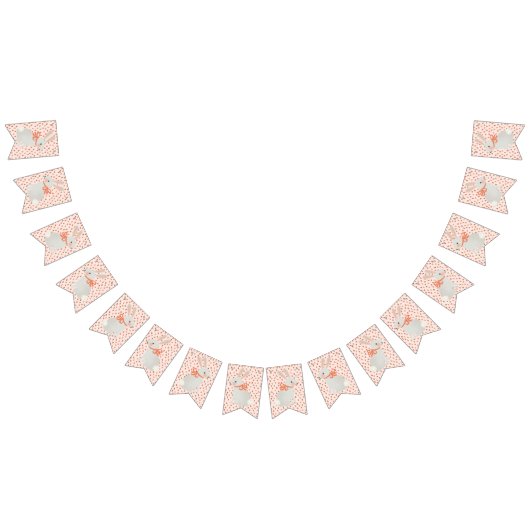 バニーとイチゴのバンティングのバナー バンティングフラッグ (全)