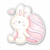 バニーとイースターの卵のキスカットシール シール (正面)