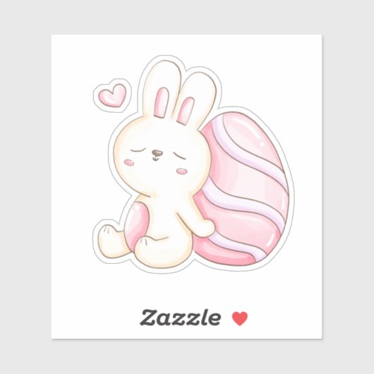 バニーとイースターの卵のキスカットシール シール (シート)