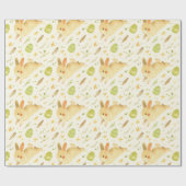 バニーとイースターの卵のパターン ラッピングペーパー (フラット)