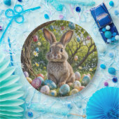 バニーとイースターの卵の木 ペーパープレート (パーティー)