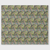 バニーとイースターの卵の木 ラッピングペーパー (フラット)